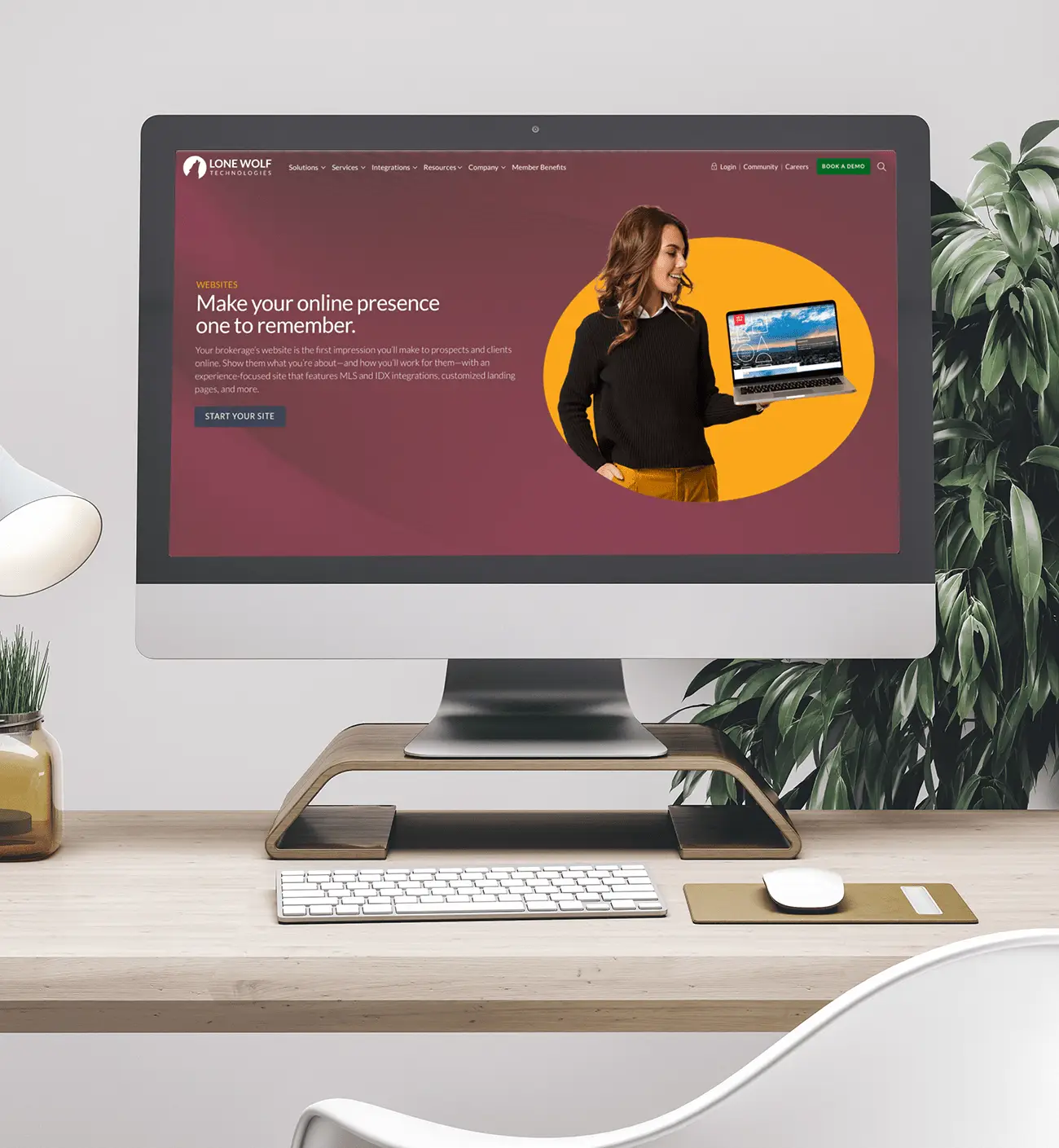 Lone Wolf marketing page mockup